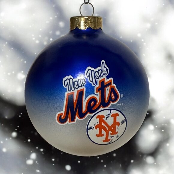 New York Mets Gradient Blue & White Christmas Ornament Collectible - Picture 1 of 5